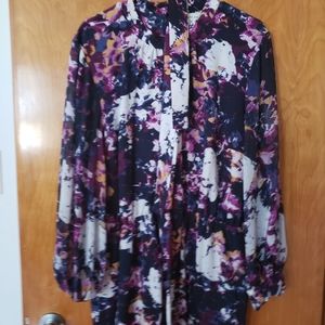 Pattern shirt/dress with belt